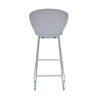 Midcentury Plastic Bar Stool with Metal Legs Gray Set of 2