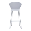 Midcentury Plastic Bar Stool with Metal Legs Gray Set of 2