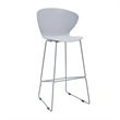 Midcentury Plastic Bar Stool with Metal Legs Gray Set of 2