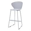 Midcentury Plastic Bar Stool with Metal Legs Gray Set of 2