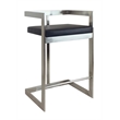 Bar Chair with Black Polyurethane Cushion and Stainless Steel Base