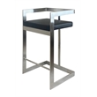 Bar Chair with Black Polyurethane Cushion and Stainless Steel Base