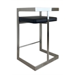 Bar Chair with Black Polyurethane Cushion and Stainless Steel Base