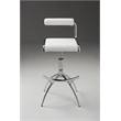 Polyurethane Bar Stool with Chrome Legs White Set of 2