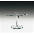 Round Dining Table Clear Glass top with chrome base