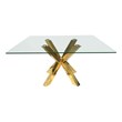 Round Glass Top Dining Table with Gold Base