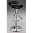 Adjustable Acrylic Plastic Bar Stool in black with chrome base