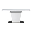 Wood Extension Dining Table with bevel edge covered by Glass in White