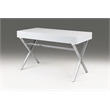 White Wood Top Desk with two drawers and Chrome Base