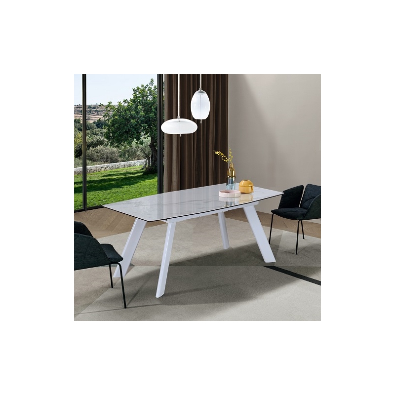 Expandable Gloss Ceramic Dining Table 71