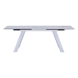Expandable Gloss Ceramic Dining Table 71&quot to 89&quot