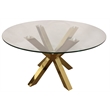 Creative Images International 60'' Round Glass Dining Table with Gold Base