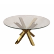 Creative Images International 60'' Round Glass Dining Table with Gold Base