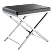 Gray Accent Stool with Chrome Base