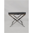 Gray Accent Stool with Chrome Base