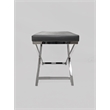 Gray Accent Stool with Chrome Base