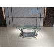 Motion Coffee Table with Clear Glass Top and Chrome Base