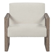 ELISSIDY Wood Armchair in Beige/Ash Oak Sled Base