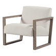 ELISSIDY Wood Armchair in Beige/Ash Oak Sled Base