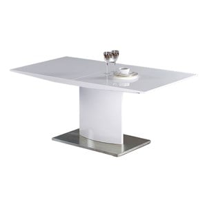 Creative Images International White Extention Table Stainless Steel Base