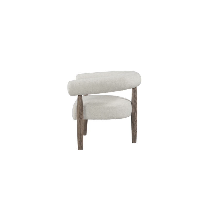 Elissidy Plywood Ash Veneer Base and Upholstery Inner Armchair Off White