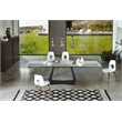 Clear Glass Extension Dining Table with Black Metal Base