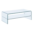 Waterfall 12MM Bent Tempered Glass Coffee Table with 8mm Glass Shelf