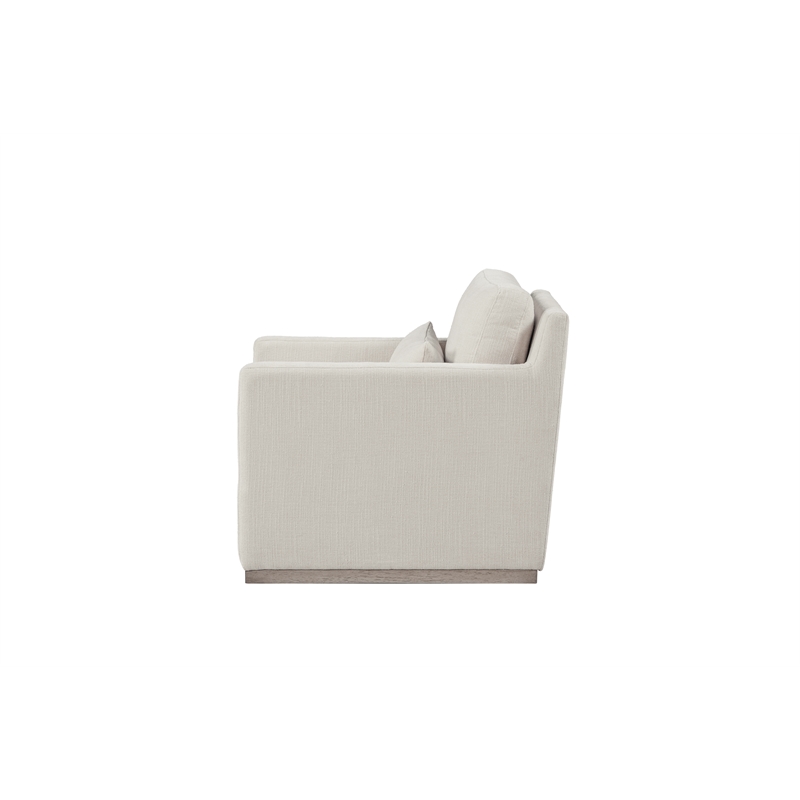 Elissidy Cream Accent Chair with cushion with Swivel Base