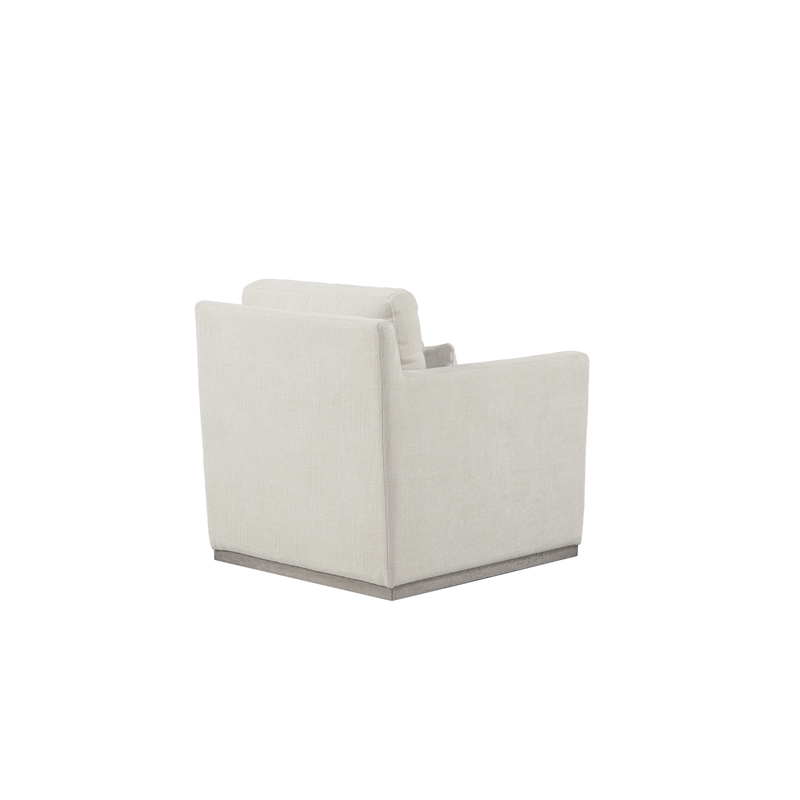 Elissidy Cream Accent Chair with cushion with Swivel Base