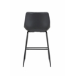 Black PU Leather 26 Inch High Bar Stool with Metal Leg Set of 2