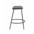 Gray Teddy Fabric 25.5 Inch High Stool with Metal Leg Set of 2