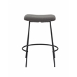 Gray Teddy Fabric 25.5 Inch High Stool with Metal Leg Set of 2