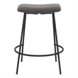 Gray Teddy Fabric 25.5 Inch High Stool with Metal Leg Set of 2