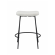 White Teddy Fabric 25.5 Inch High Stool with Metal Leg Set of 2