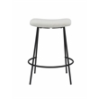 White Teddy Fabric 25.5 Inch High Stool with Metal Leg Set of 2