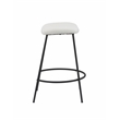 White Teddy Fabric 25.5 Inch High Stool with Metal Leg Set of 2