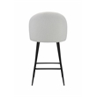 Whtie Teddy Fabric 26 Inch High Stool with Metal Leg Set of 2