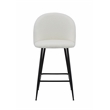 Whtie Teddy Fabric 26 Inch High Stool with Metal Leg Set of 2
