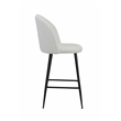 Whtie Teddy Fabric 26 Inch High Stool with Metal Leg Set of 2