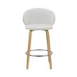 26 Inch High White PU Stool with Wood Leg Set of 2