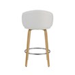 26 Inch High White PU Stool with Wood Leg Set of 2