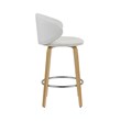26 Inch High White PU Stool with Wood Leg Set of 2