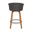 26 Inch High Black PU Stool with Wood Leg Set of 2