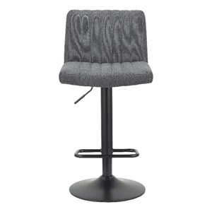 Adjustable 35 to 43.6 Inches High Gray Fabric Stool with Metal Legs Set of 2