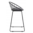 26 Inches High Gray Fabric Stool with Metal Legs Set of 2