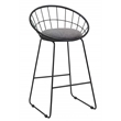 26 Inches High Gray Fabric Stool with Metal Legs Set of 2