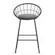 26 Inches High Gray Fabric Stool with Metal Legs Set of 2