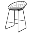 26 Inches High Gray Fabric Stool with Metal Legs Set of 2