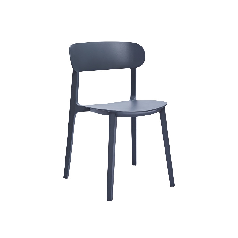 Dark Gray Midcentury Polypropylene Side Chair Set of 4