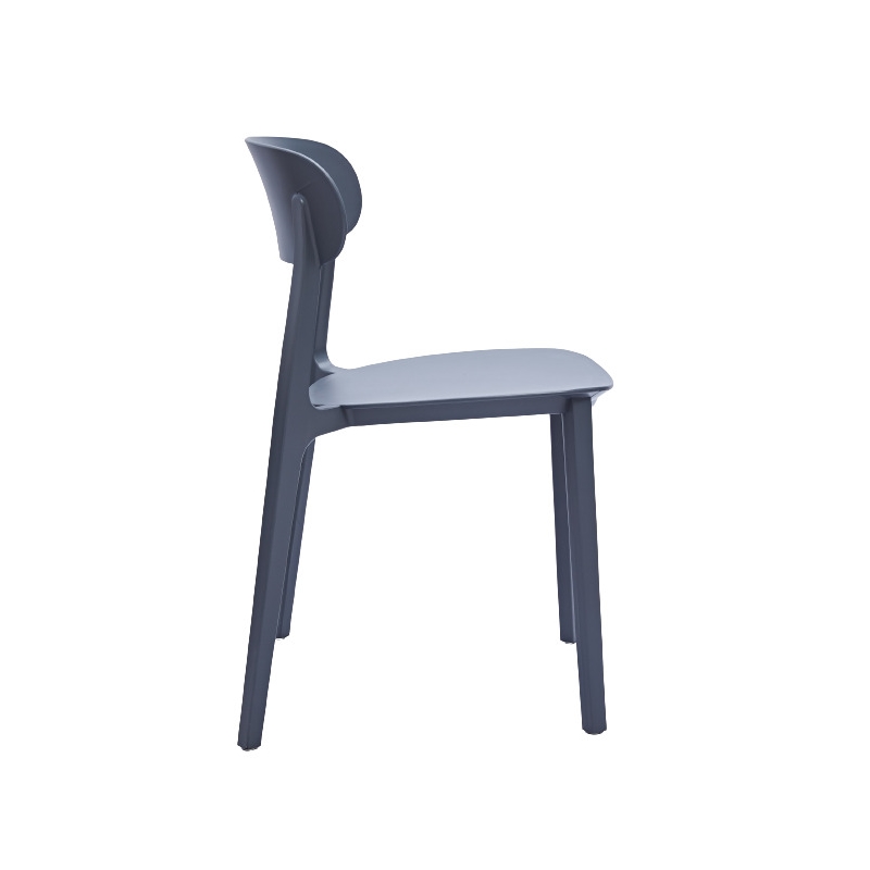 Dark Gray Midcentury Polypropylene Side Chair Set of 4